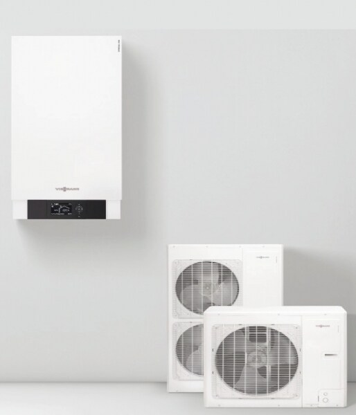 Viessmann Vitocal 200-S AWB-M 201.D10 Тепловой насос воздух - вода Viessmann Vitocal 200-S AWB-M 201.D10 7,1 кВт выполненный как сплит-система, экологически та экономно использует тепло, содержащееся 